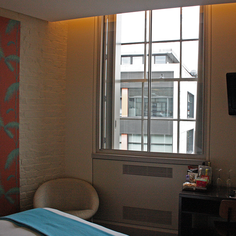 Quiet and comfortable bedroom in the Zetter Hotel