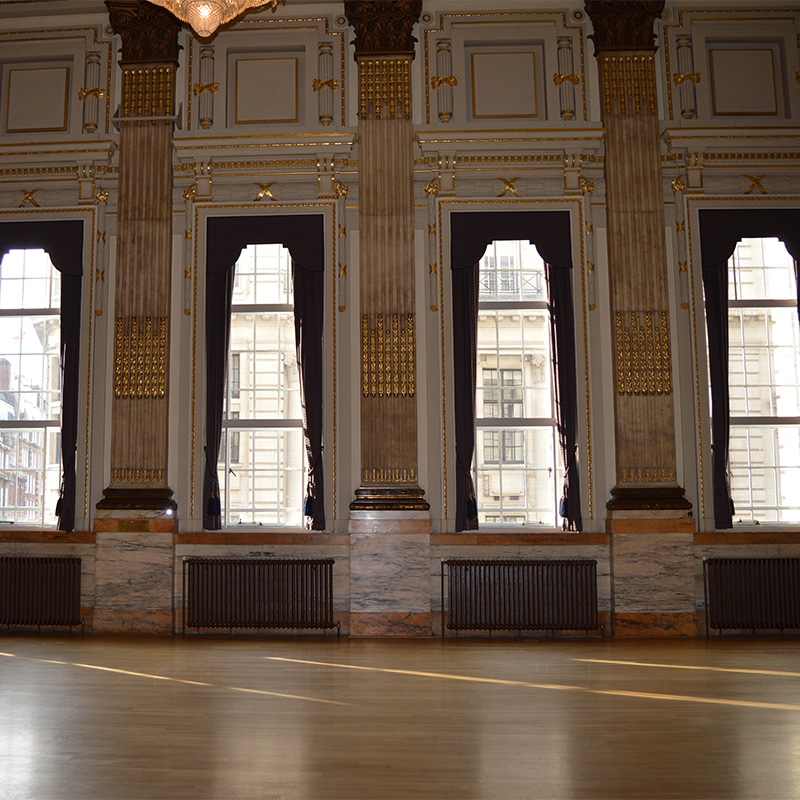 Selectaglaze secondary double glazing in the Great Hall at the Institute of Civil Engineering for thermal retention and sound reduction