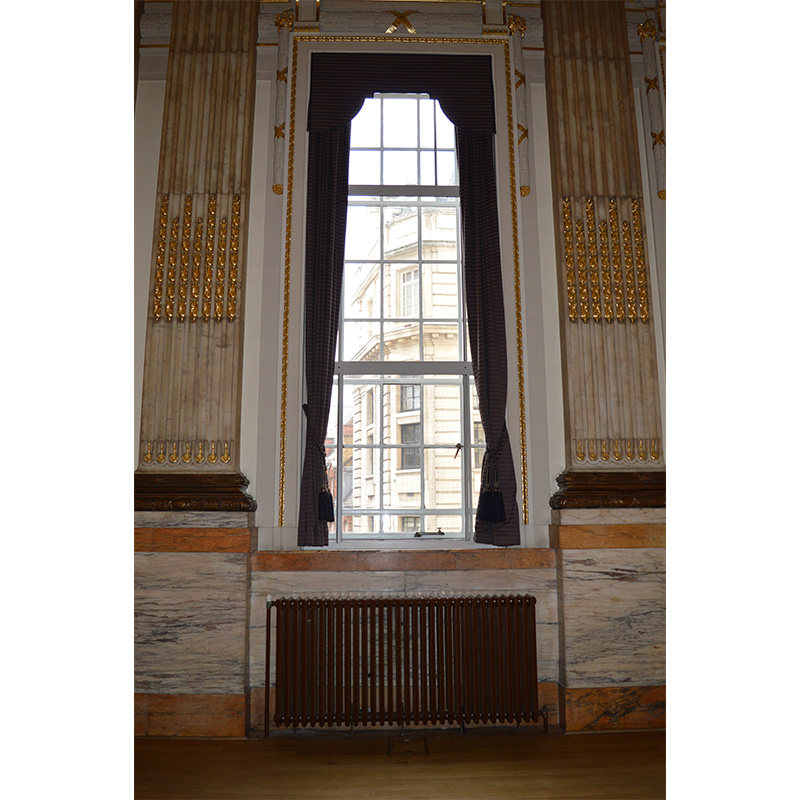 Institute of Civil Engineering monumental window in the Great Hall with secondary glazing