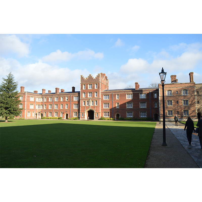 Jesus College at Cambridge University external shot in courtyard