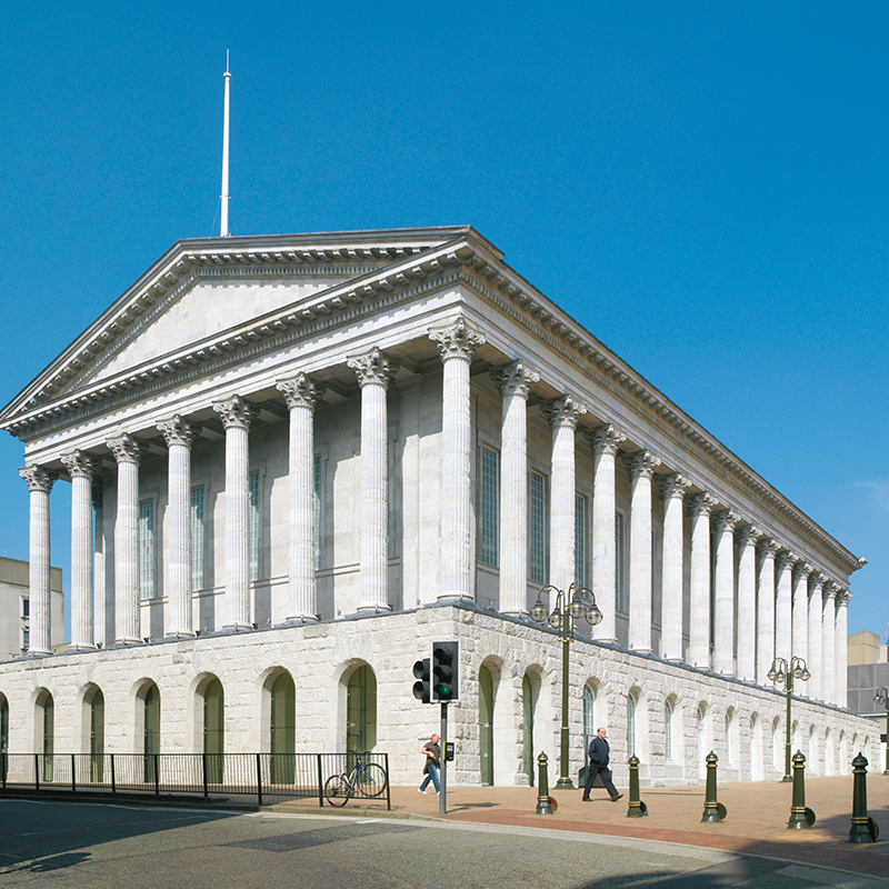External view of Birmingham Town Hall