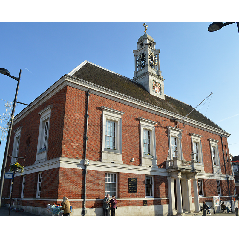 External shot of Braintree Town Hall facing the main square.