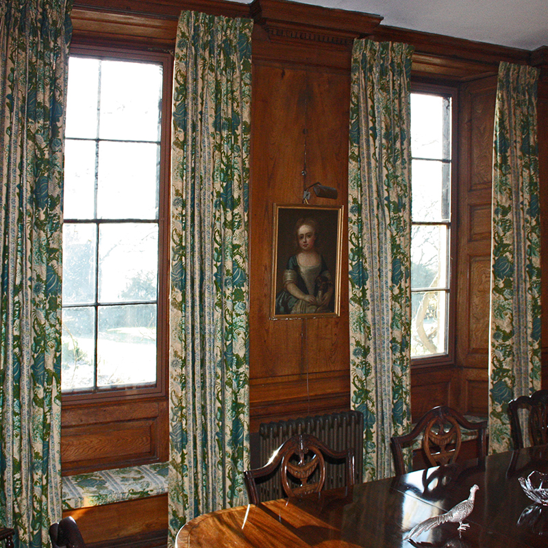 Dining room in an Oxfordshire manor house with draught excluding secondary glazing
