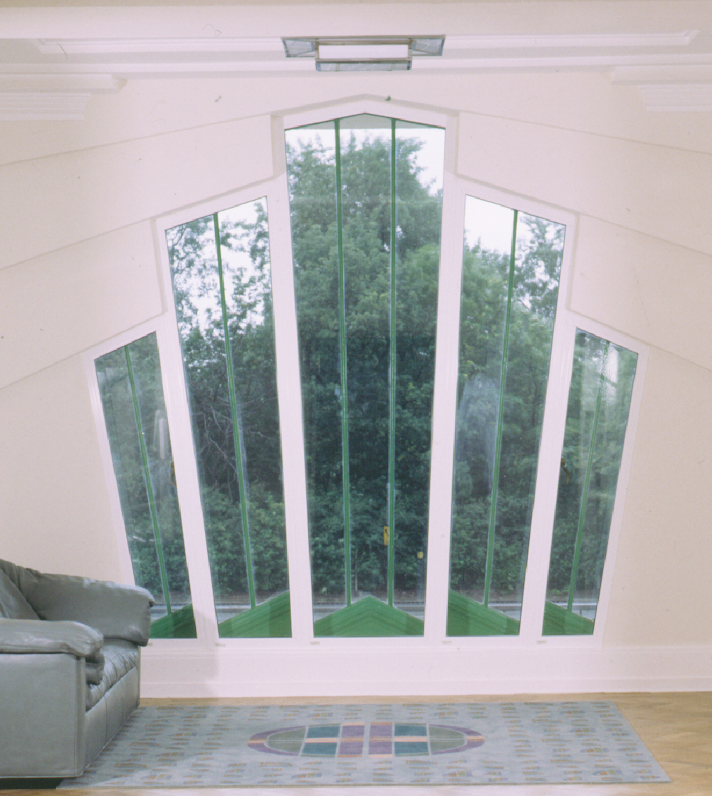 Art Deco, decorative crittall fan shaped window with Selectaglaze secondary glazing for noise and thermal performance