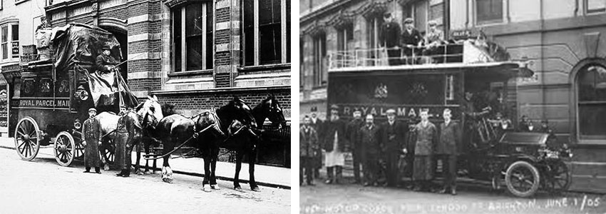 Horse drawn and later motorised parcel post