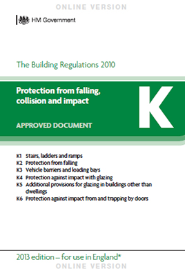 Part K Approved Document - part of the suite of building regulations UK