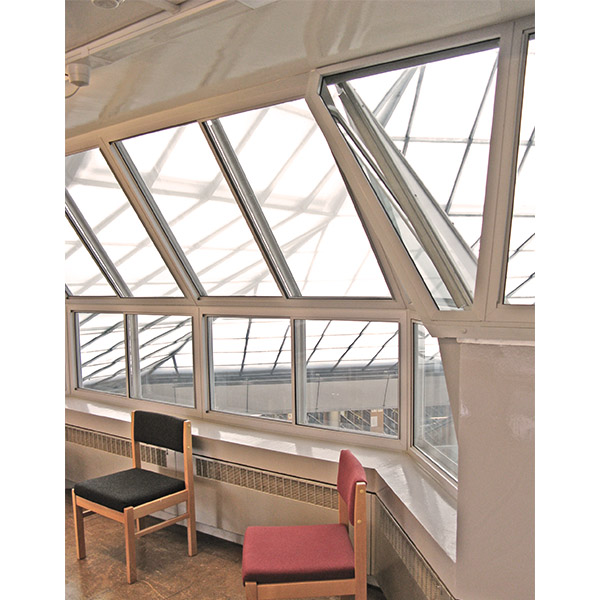 Raked and shaped secondary glazing Seeley Library Cambridge