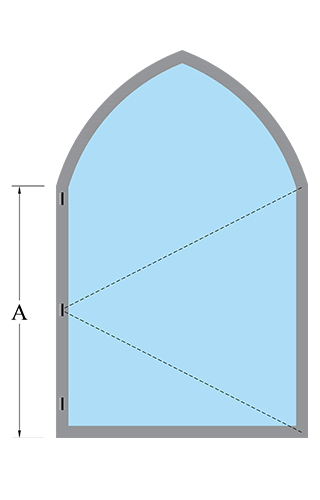 Selectaglaze two centred gothic arched secondary glazing - hinged casement