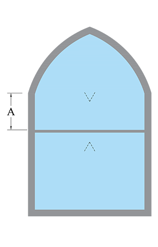 Selectaglaze two centred gothic arched secondary glazing - vertical slider