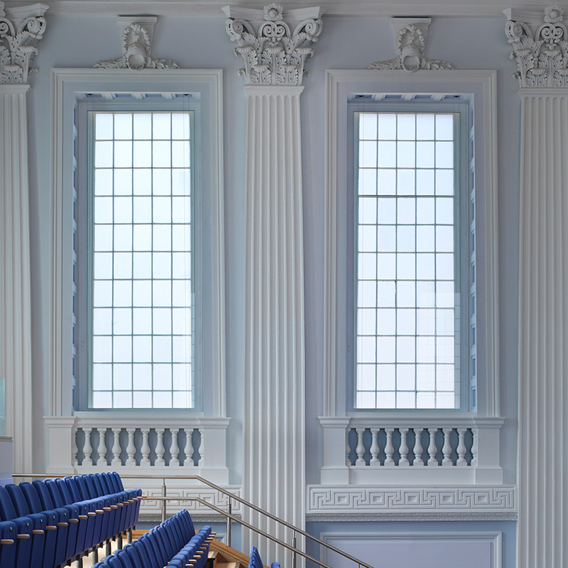 Birmingham Town Hall 2 large series 50 hinged casement secondary glazed windows for noise containment