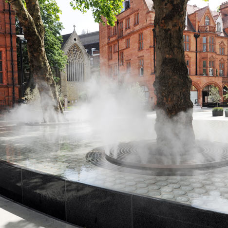 Silence water feature by Tdeo Ando outside the Connaught Hotel, London