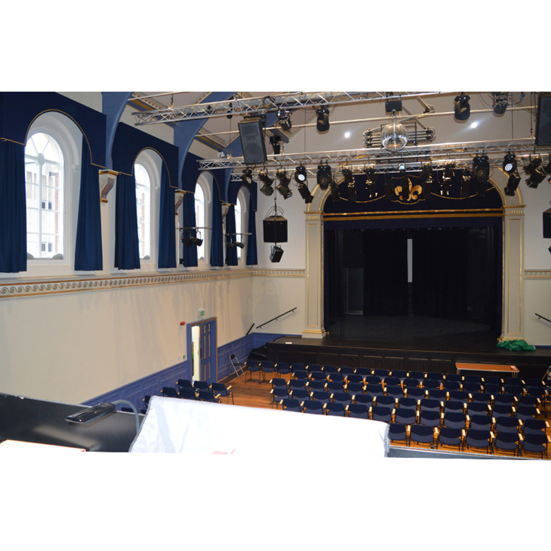 Grade II Listed Victorian windows with secondary double glazing at Tamworth Assembly Rooms in Staffordshire