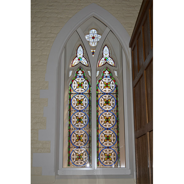 Two centred curve gothic arched window St Lukes Church