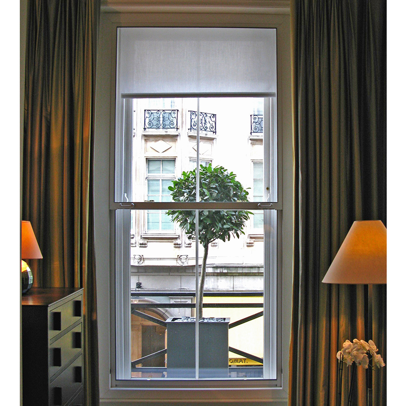 Browns Hotel series 90 vertical sliding secondary double glazing for noise reduction