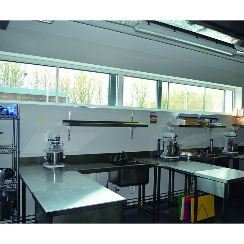 New Build Stansted Airport College Catering room with acoustic secondary glazing