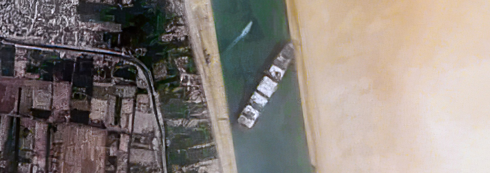 Evergreen container stuck in the Suez canal, which has a knock on effect worldwide of the supply and demand of thousands of products