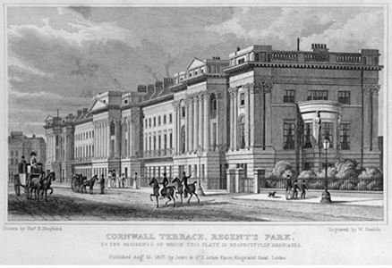 Cornwall Terrace when it was built in 1821