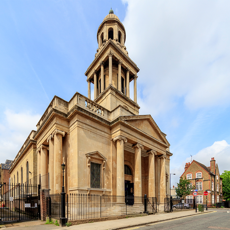 Deconsecrated church now converted for use as Greenhouse Sports head office and community sports centre with Selectaglaze secondary glazing for noise mitigation