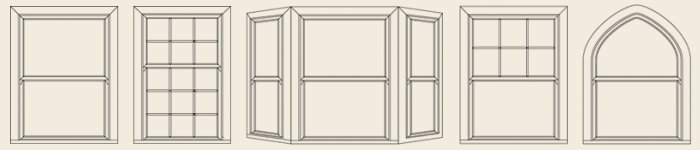 Examples of box sash window styles