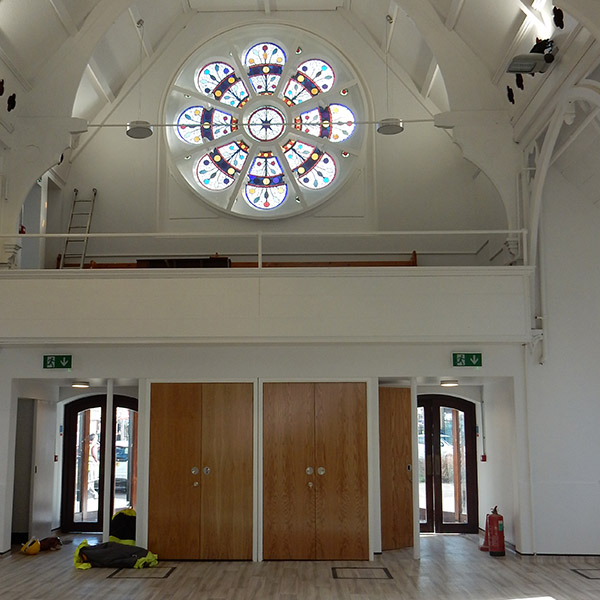 One centred circular secondary glazing Trinity Church