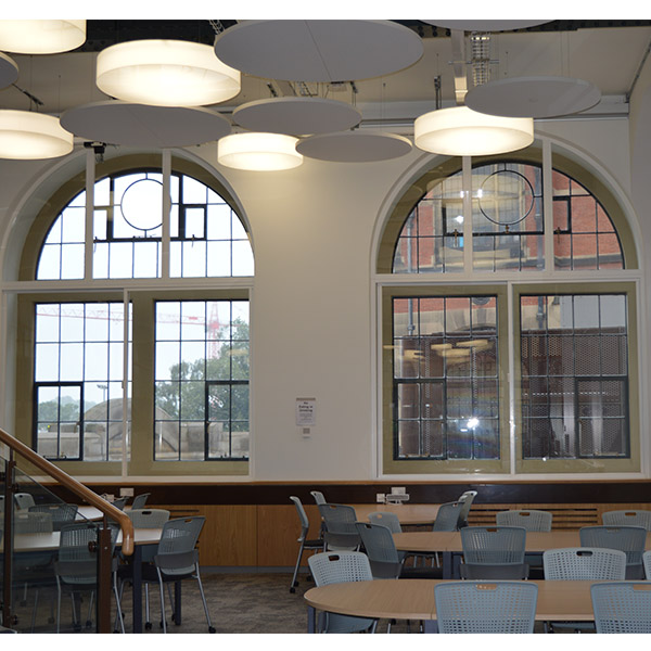 One centred full radius head secondary glazing to Birmingham University