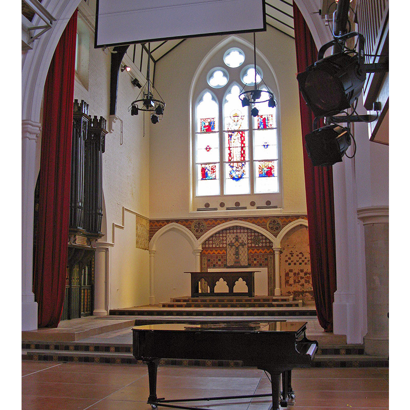 Large stained glass window treated with Selectaglaze secondary glazing