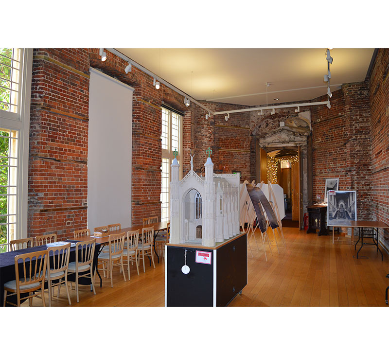 The exhibition gallery room at Highcliffe castle