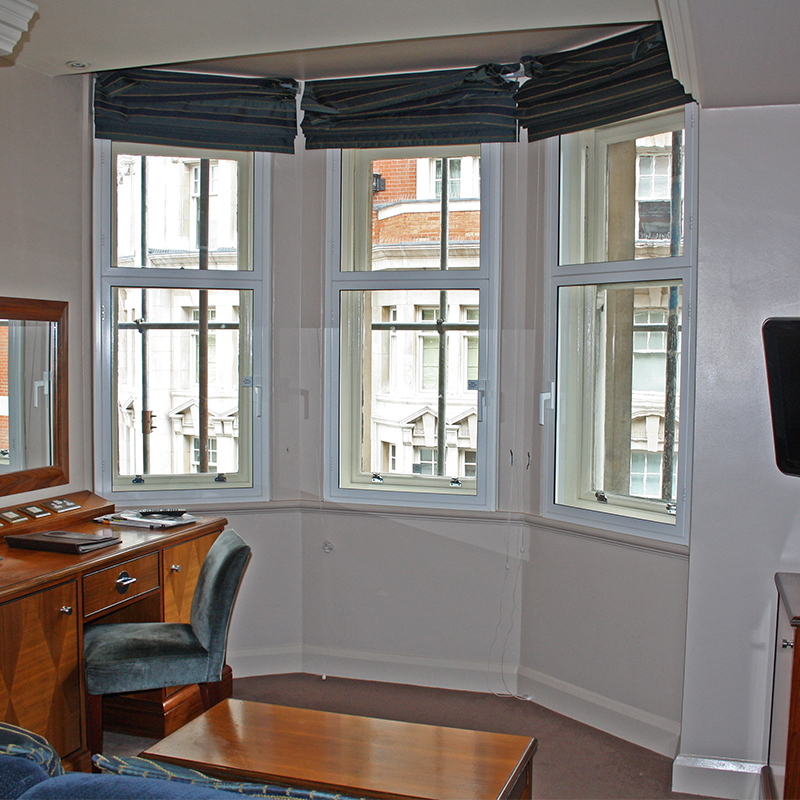 Bedroom at Radisson Edwardian Kenilworth Hotel with sound insulating secondary glazing for a good nights sleep