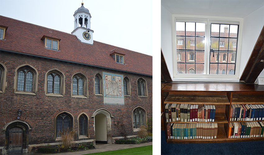 Library medieval shelves made from lecterns - heritage interiors