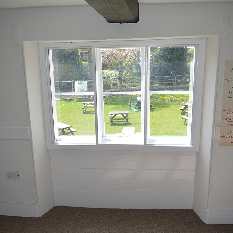 Sacrewell Watermill office with thermal secondary glazing