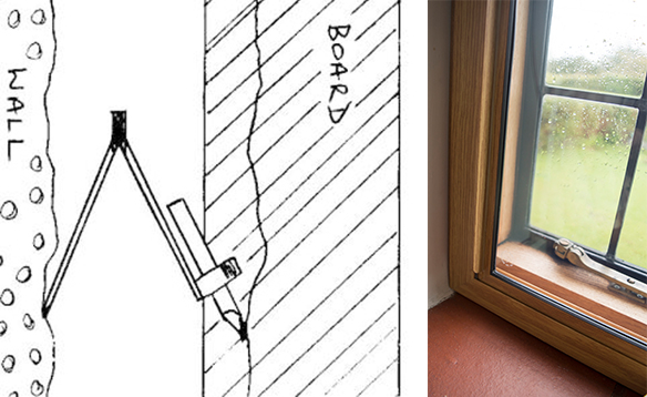 One of the methods of scribing and the secondary glazing fitted in a square and true opening