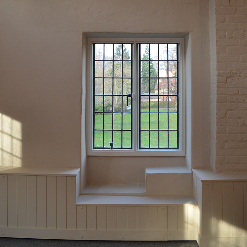Beautiful original Tudor glazing supplemented with Selectaglaze secondary glazing to enhance thermal efficiency