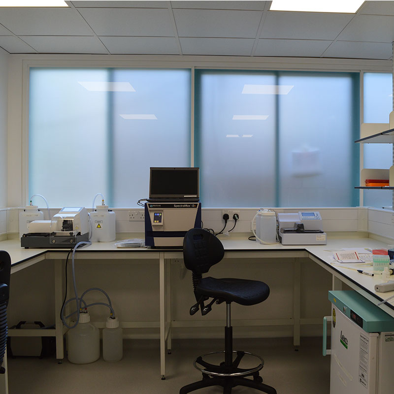 Horizontal sliding secondary glazing by Selectaglaze for window thermal enhancements and privacy in medical research laboratories