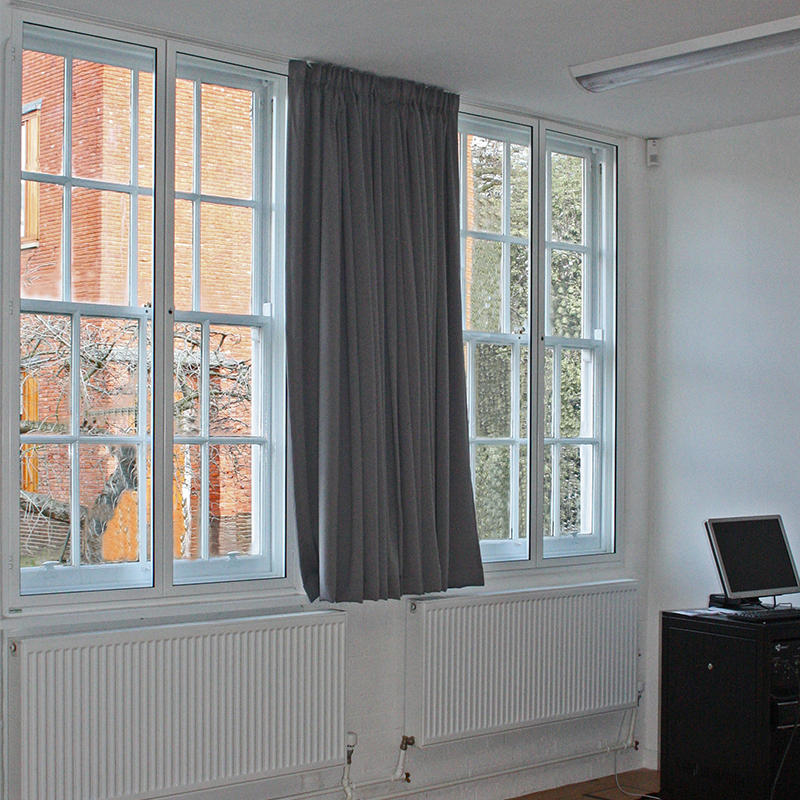 Secondary glazing for noise reduction and thermal enhancement at Reading University