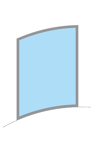 Selectaglaze curved on plan secondary glazing - fixed light