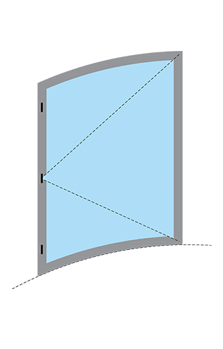 Selectaglaze curved on plan secondary glazing - hinged casement