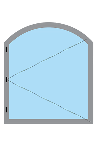 Selectaglaze secondary glazing segmented radius head - hinged casement