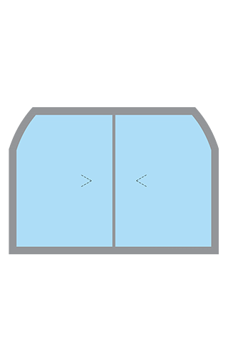 Selectaglaze secondary glazing segmented radius head - horizontal slider