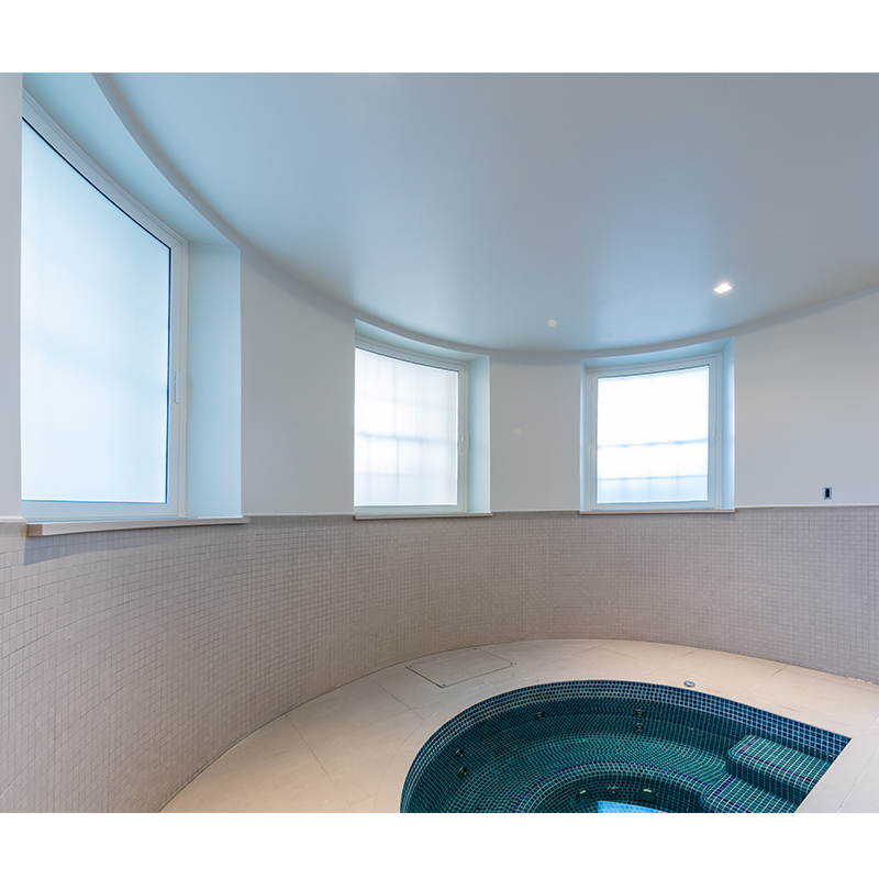 Selectaglaze Series 41 side hung casement curved on plan secondary glazing unit by he jacuzzi in Kidderpore Hall, Hampstead