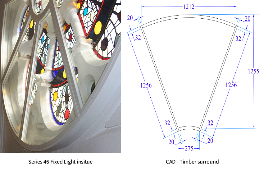 Series 46 fixed light SG with segment for fixing unit