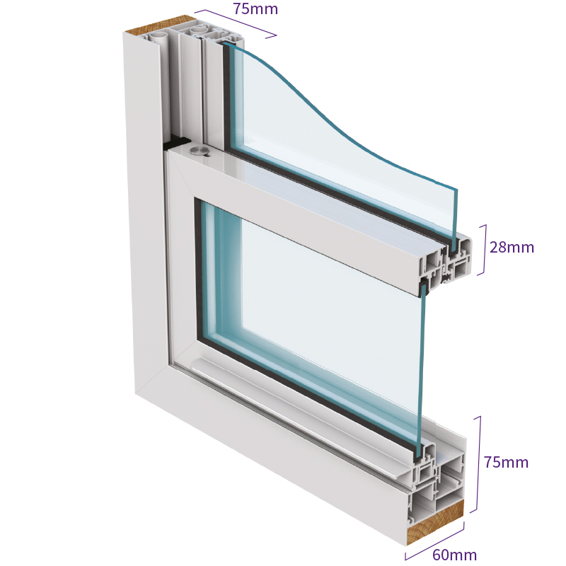 Series 60 tilt in vertical sliding unit isometric