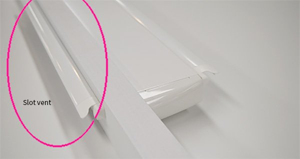 Image showing the slot vent to be used with an acoustic ventilator as a solution to reduce its size to fit with secondary glazing