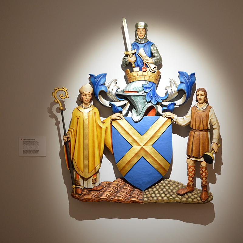 St Albans crest displayed in the new museum and gallery