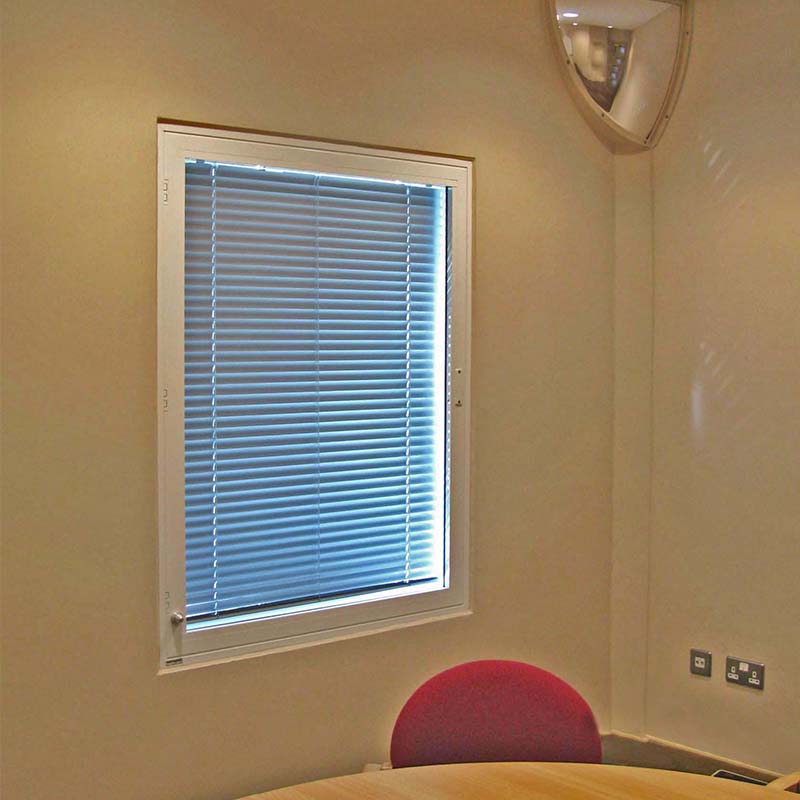 Smyth House integral Venetian blinds with anti ligature controls, within secondary glazing units by Selectaglaze