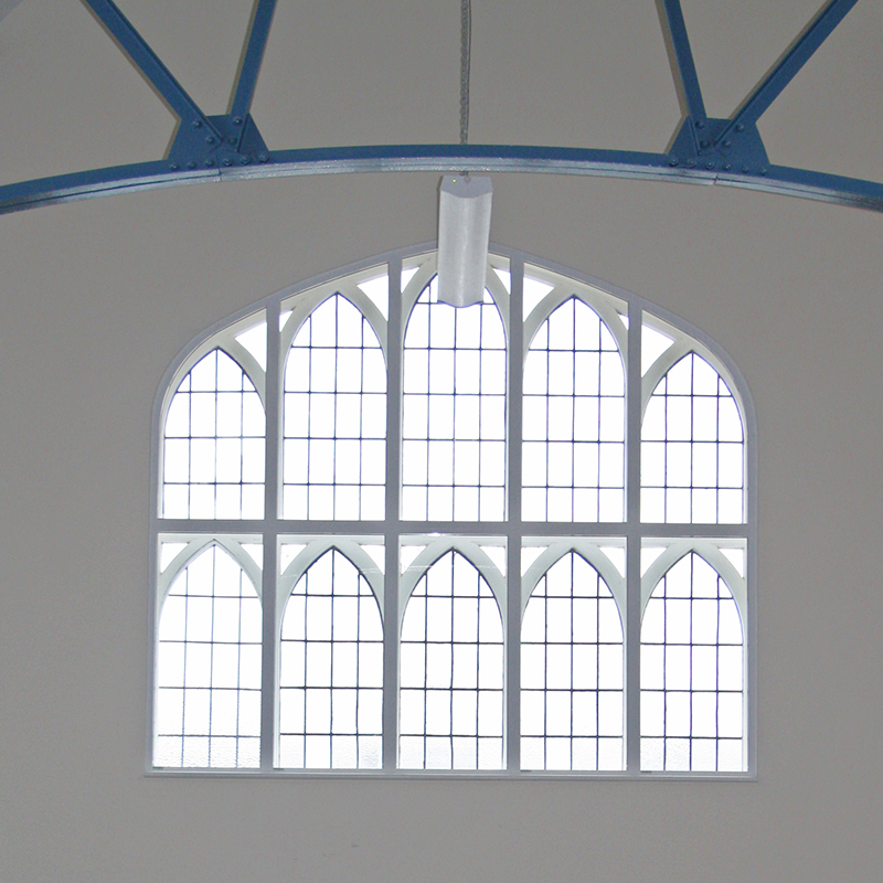 Large decocorative window with Selectaglaze secondary glazing in St Pauls Church Hall