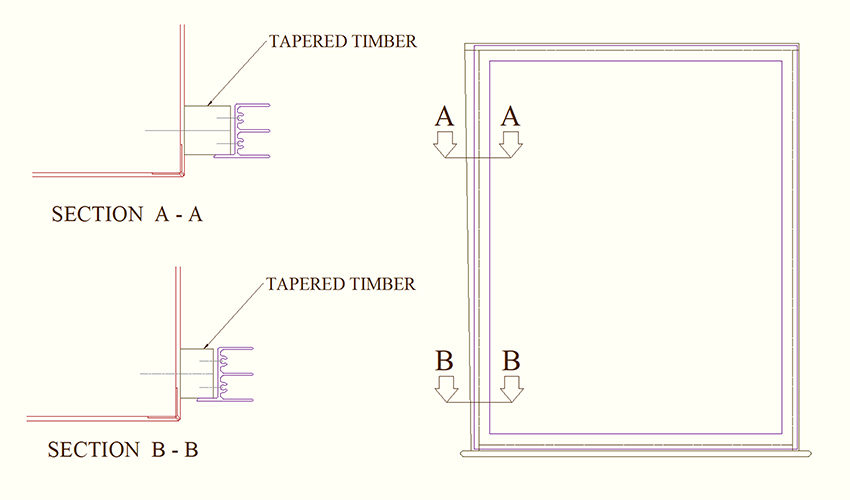 tapered reveal - diagram showing how timbers can correct taper