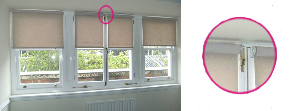 Primary casement windows showing the proximity of the frame to the ceiling, posing an issue if secondary glazing was installed