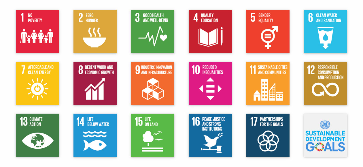 A chart showing the 17 sustainable development goals  which were agreed in 2015 by world leaders at the UNited Nations Climate Change Summit.