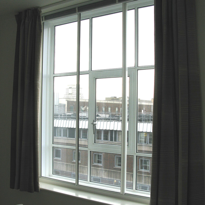 Sound insulating secondary glazing to mitigate road noise at Woburn Place student accommodation